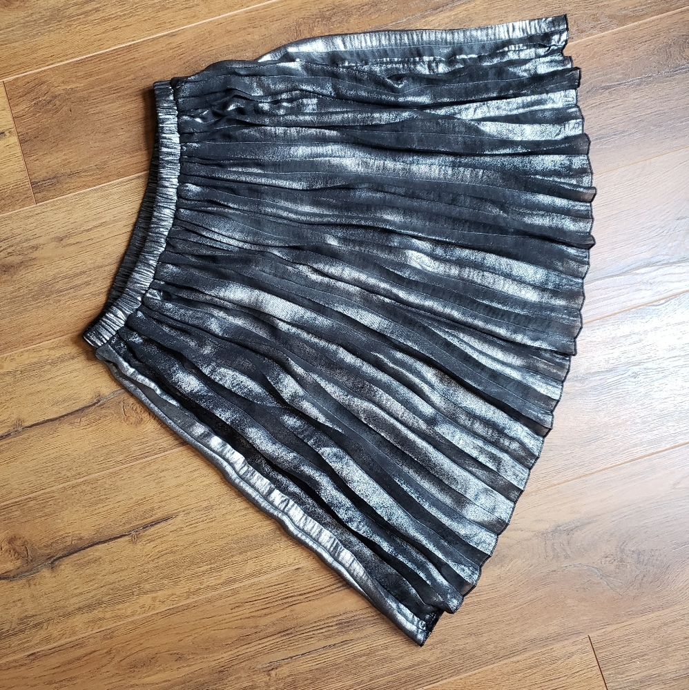 Place Black Metallic Pleated Skirt - Picture 1 of 5